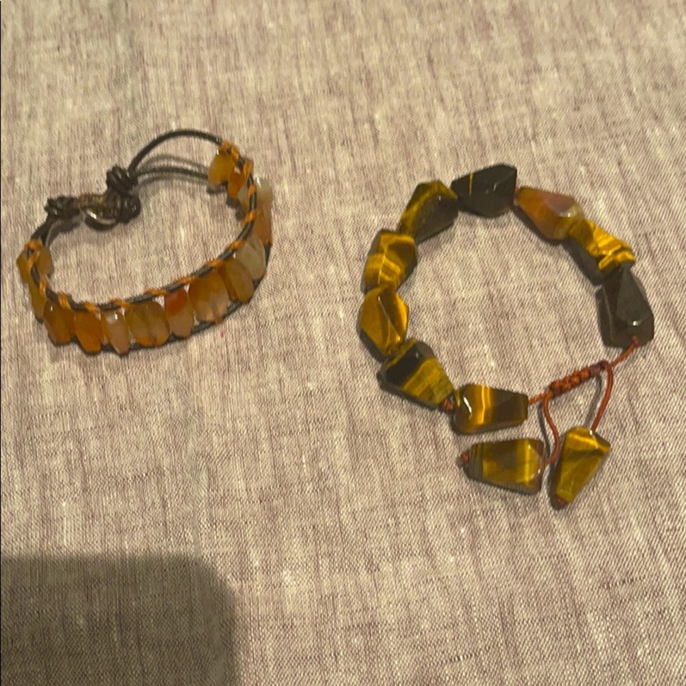 Bundle stone and leather bracelet xs